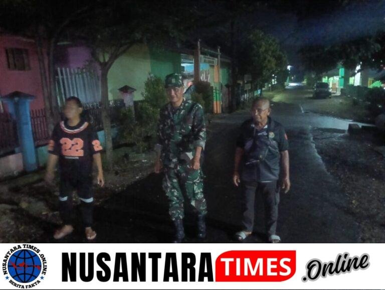 Babinsa Koramil 404-05/TE Patroli Malam Guna Mewujudkan wilayah Yang Aman Dan Kondusif