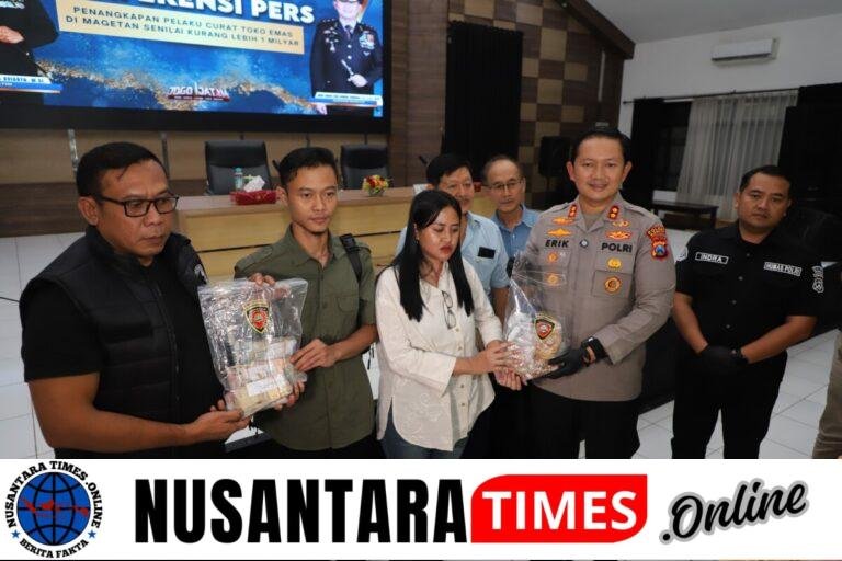Polres Magetan Kembalikan Emas Senilai 1 Miliar, Pascatangkap 5 Tersangka Pembobol Toko