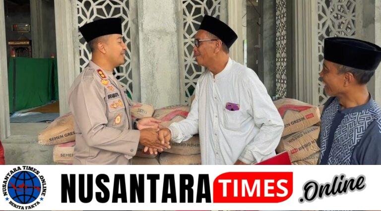 Polri Peduli : Polres Kediri Salurkan Bantuan Untuk Pembangunan Masjid An Nur Al Utsmani