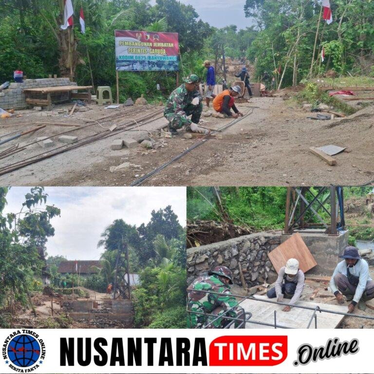 Wujudkan Konektivitas Desa, Kodim 0825/Banyuwangi Kebut Pembangunan Jembatan Perintis Garuda
